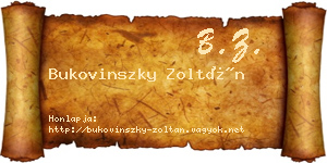 Bukovinszky Zoltán névjegykártya